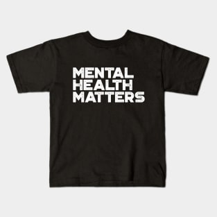 Mental Health Matters Vintage Retro (White) Kids T-Shirt